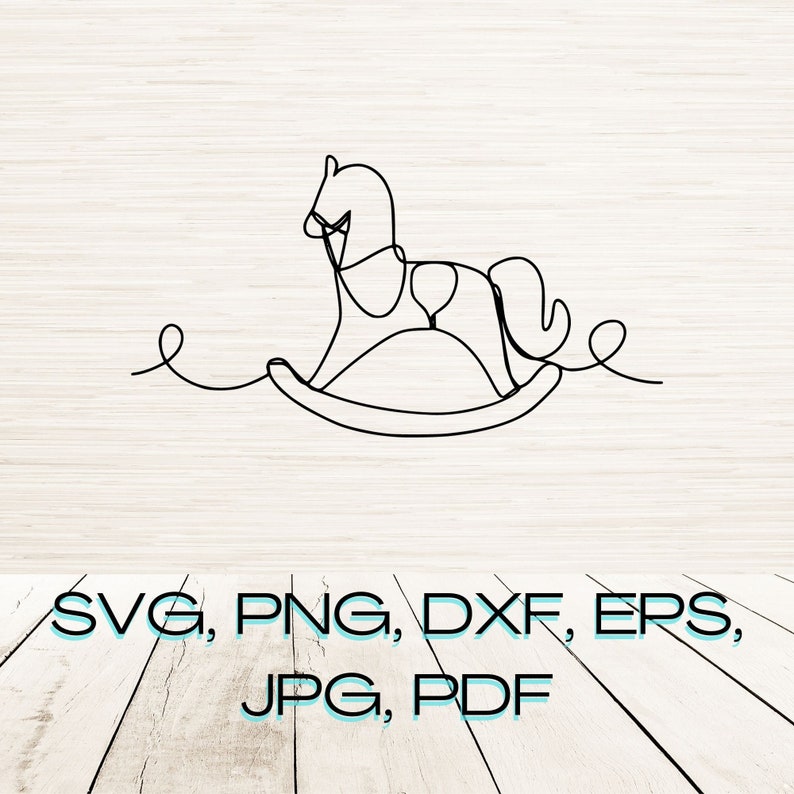 Minimalist Rocking Horse Line Art Svg Dxf Png Instant Digital - Etsy