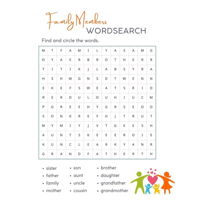 Kid's Word Search PDF Instant Digital Download | Printable Download ...