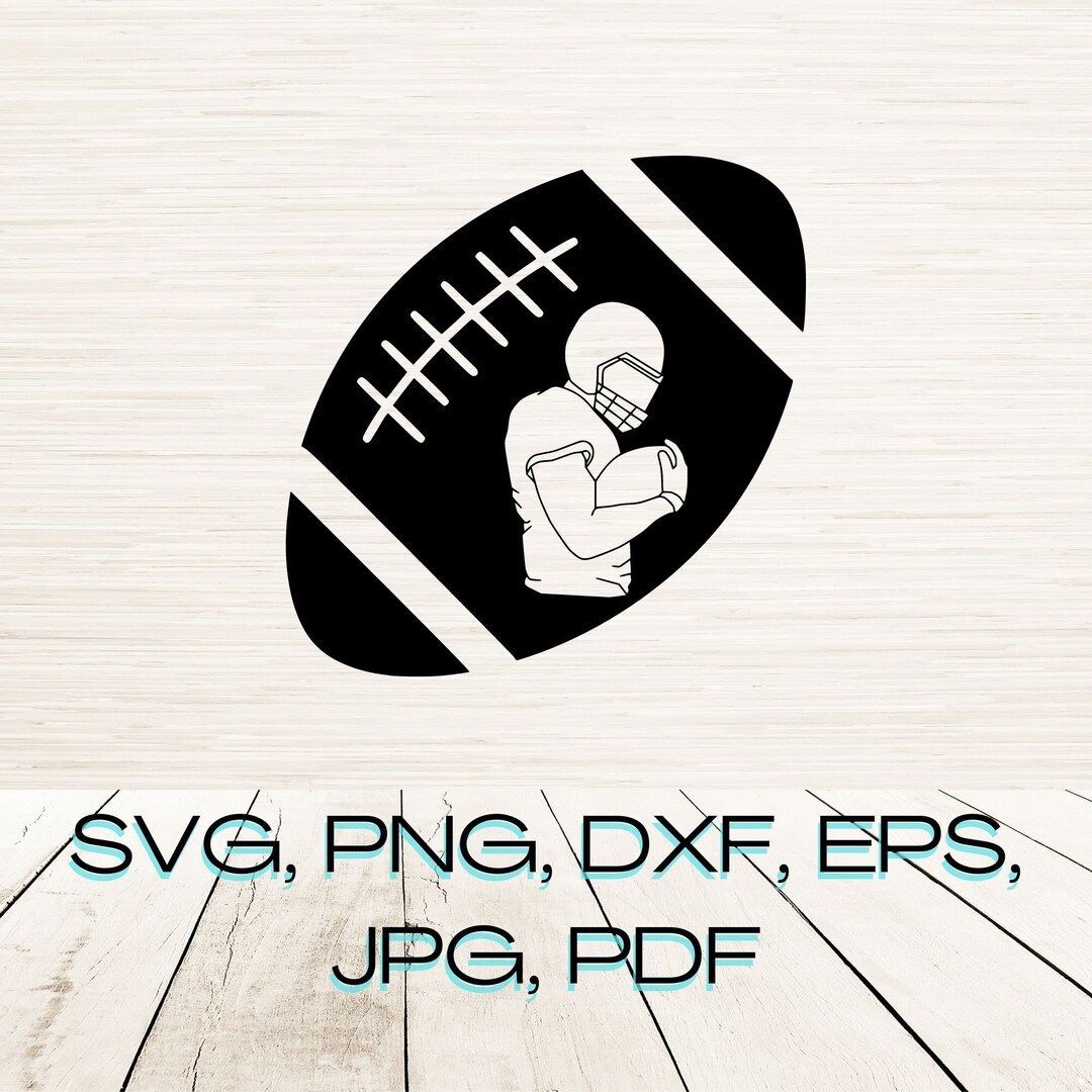 Football Player Art Svg Dxf Png Eps Instant Digital Download Outline