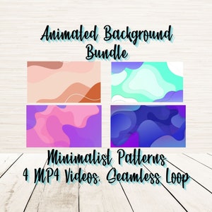 Animated Background Bundle | Minimalist Art Screen | Seamless Looping MP4 Media | Digital Overlays for Streamers | Twitch Loops | YouTube