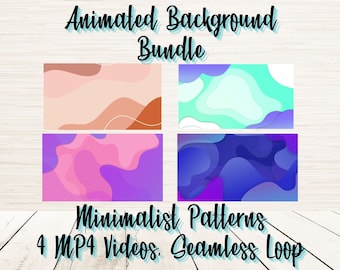 Animated Background Bundle | Minimalist Art Screen | Seamless Looping MP4 Media | Digital Overlays for Streamers | Twitch Loops | YouTube