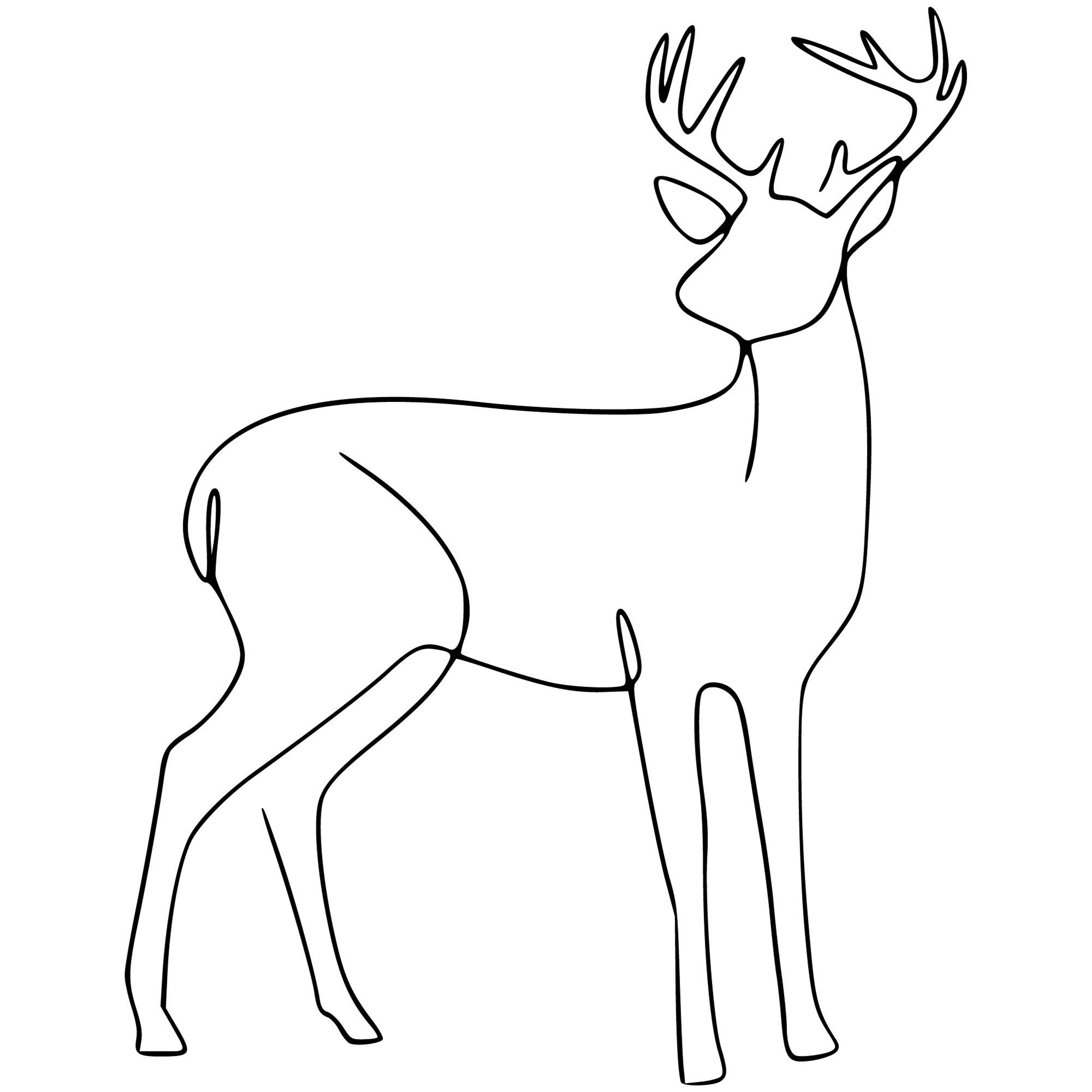 Line Art Big Deer Buck Svg Dxf Eps Jpg Png Instant Digital Download ...