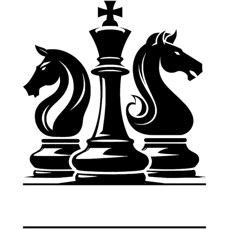 Split Monogram Chess Logo Silhouette Svg Png Dxf Instant Digital ...