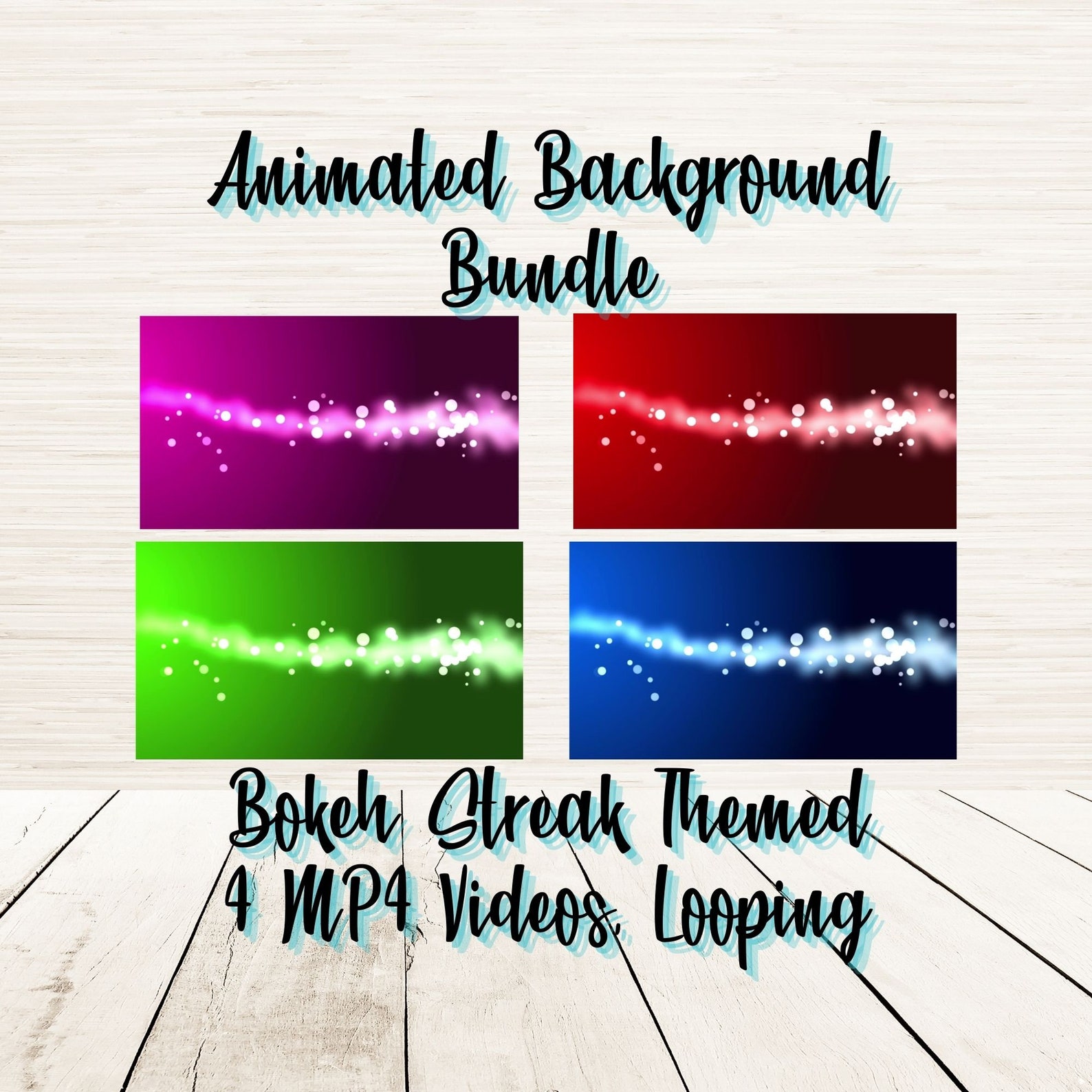 Animated Background Bundle | Bokeh Style Particles | Continuous Looping ...
