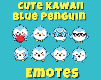 Kawaii pinguïn-emotes | Trek | Onenigheid | Streamen | YouTube | Leuk Emoji-pakket | Cartoon PNG-downloadbestand | Emotes voor Streamer en Gamer