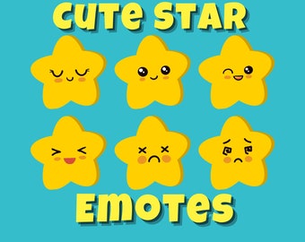 Yellow Star Emotes | Twitch | Discord | Streaming | YouTube | Cute Emoji Emote Pack | PNG download files | Emotes for streamers and Gamers