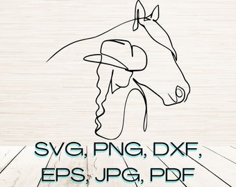 Line Art Woman and Horse Svg Dxf Eps Jpg Png Instant Digital Download | Minimalist Clipart Outline | Laser Engraving | Cricut | Glowforge