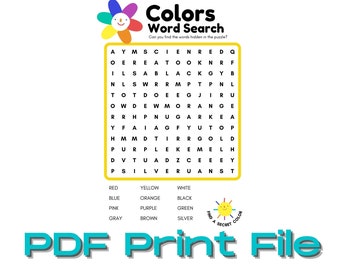 Kid's word search PDF instant digital download | Printable download | Classroom activity | Childrens party activity | Birthday activity