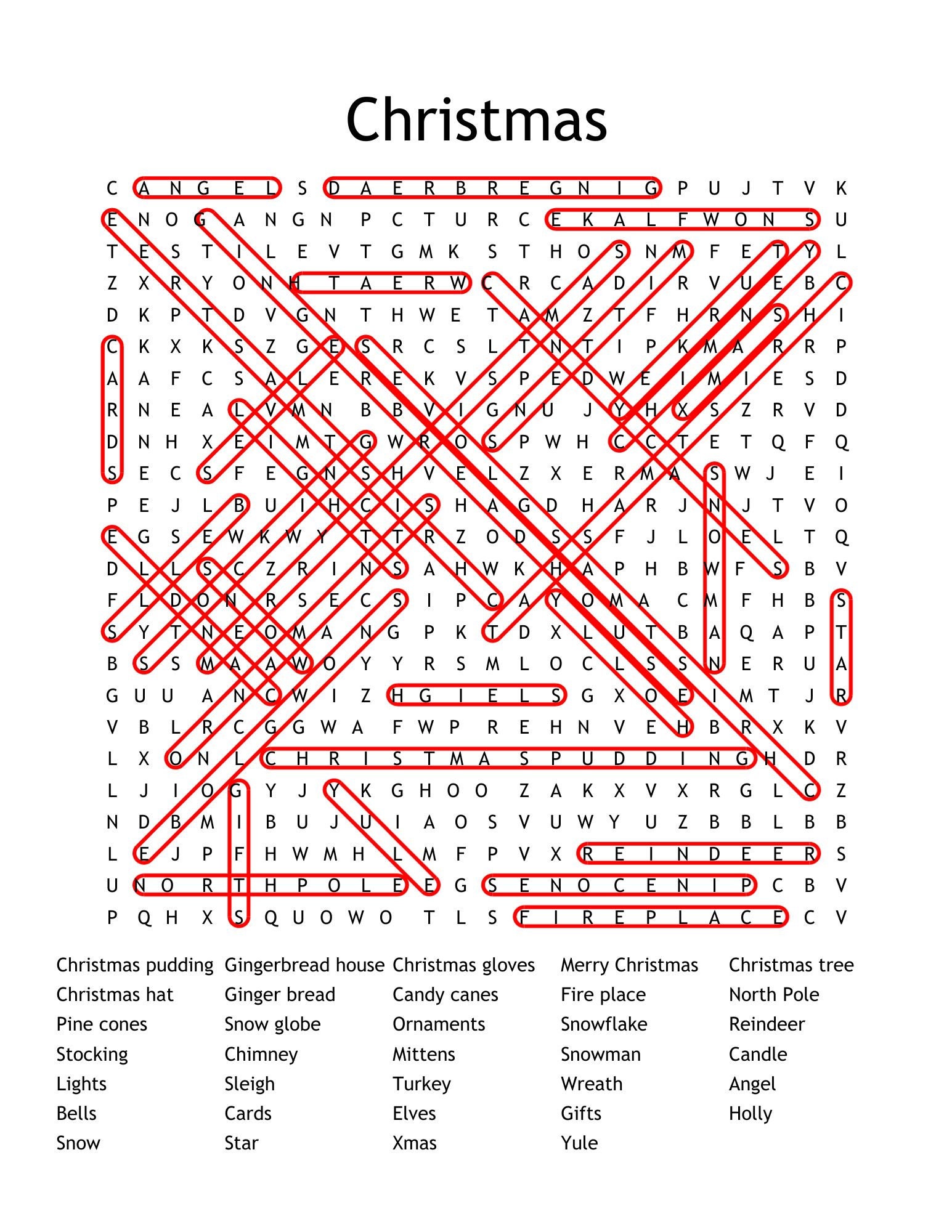 Christmas Word Search Printable Download PDF Instant Digital Etsy