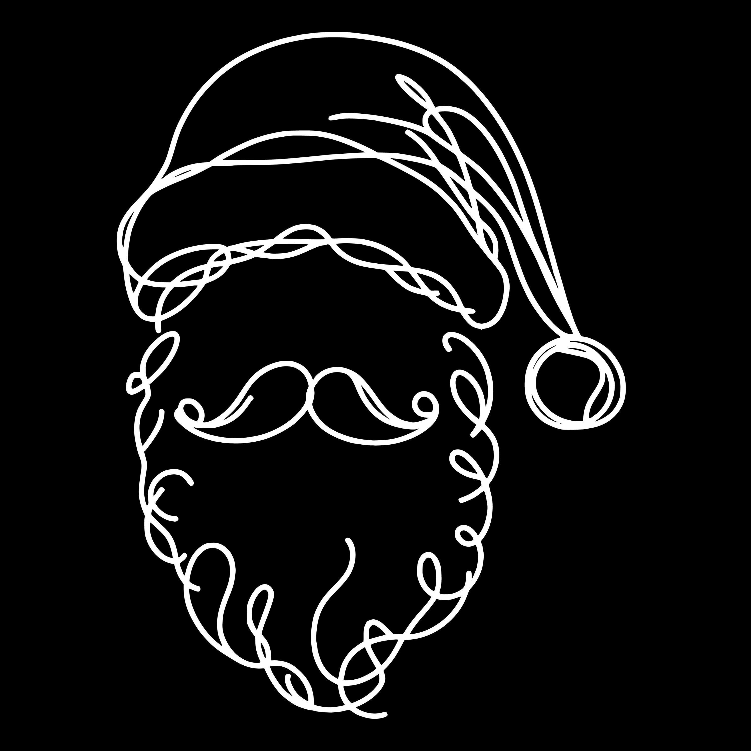 Christmas Line Art Santa Clause Svg Png Instant Digital Download ...
