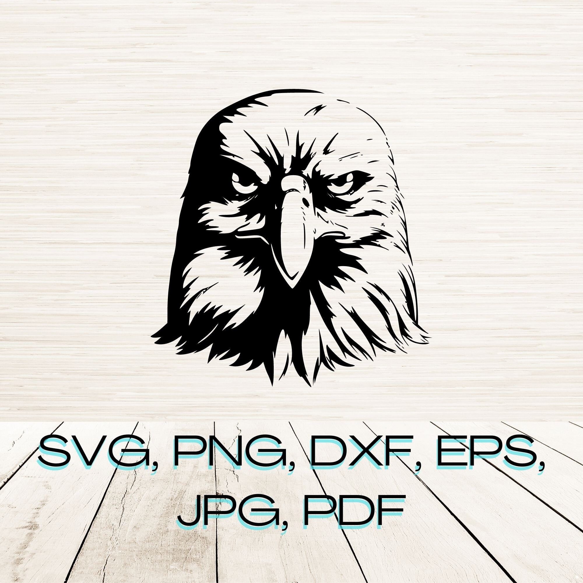 Bald Eagle Head Svg Dxf Eps Jpg Png Pdf Instant Digital Download ...