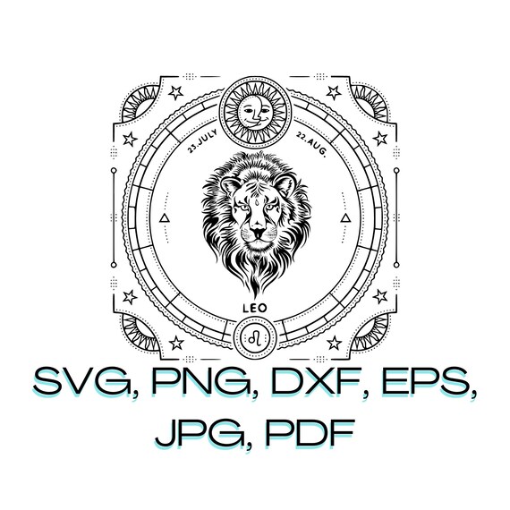Leo Horoscope Astrological Zodiac Sign Clipart Digital Download SVG PNG JPG  PDF Cut Files