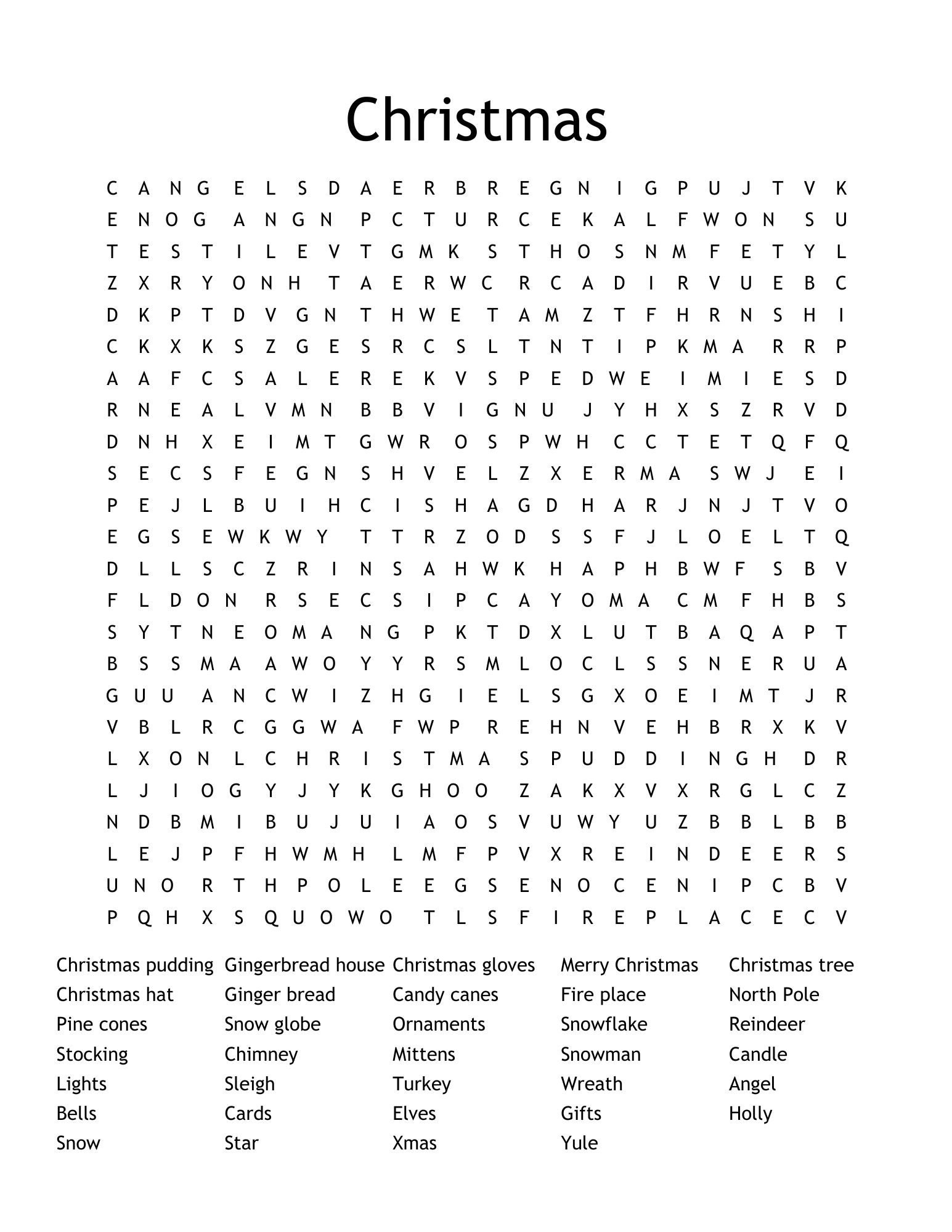 Christmas Word Search Printable Download PDF Instant Digital Etsy