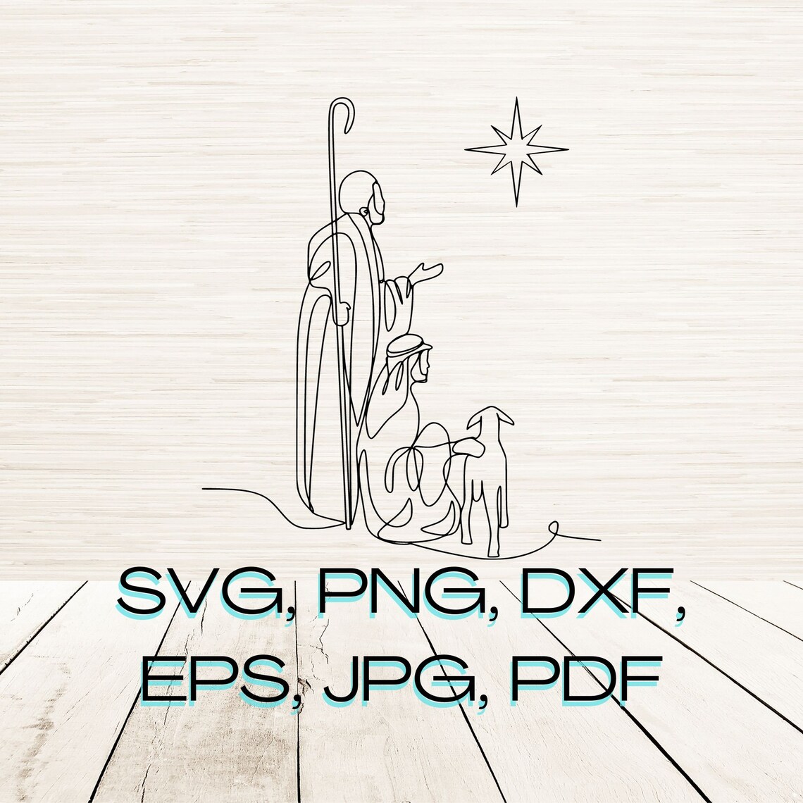 Christmas Line Art Nativity Scene Svg Png Instant Digital Download ...