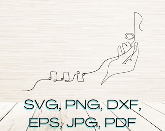 Minimalist Line Art Music Notes Svg Png Instant Digital Download | Laser Engraving | Glowforge SVG | Choir Recital Continuous Line Drawing