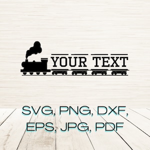 Split Monogram Train Art Svg Dxf Png Eps Instant Digital Download, Name Text Space Vector, Conductor Graphics, Locomotive Customizable Logo