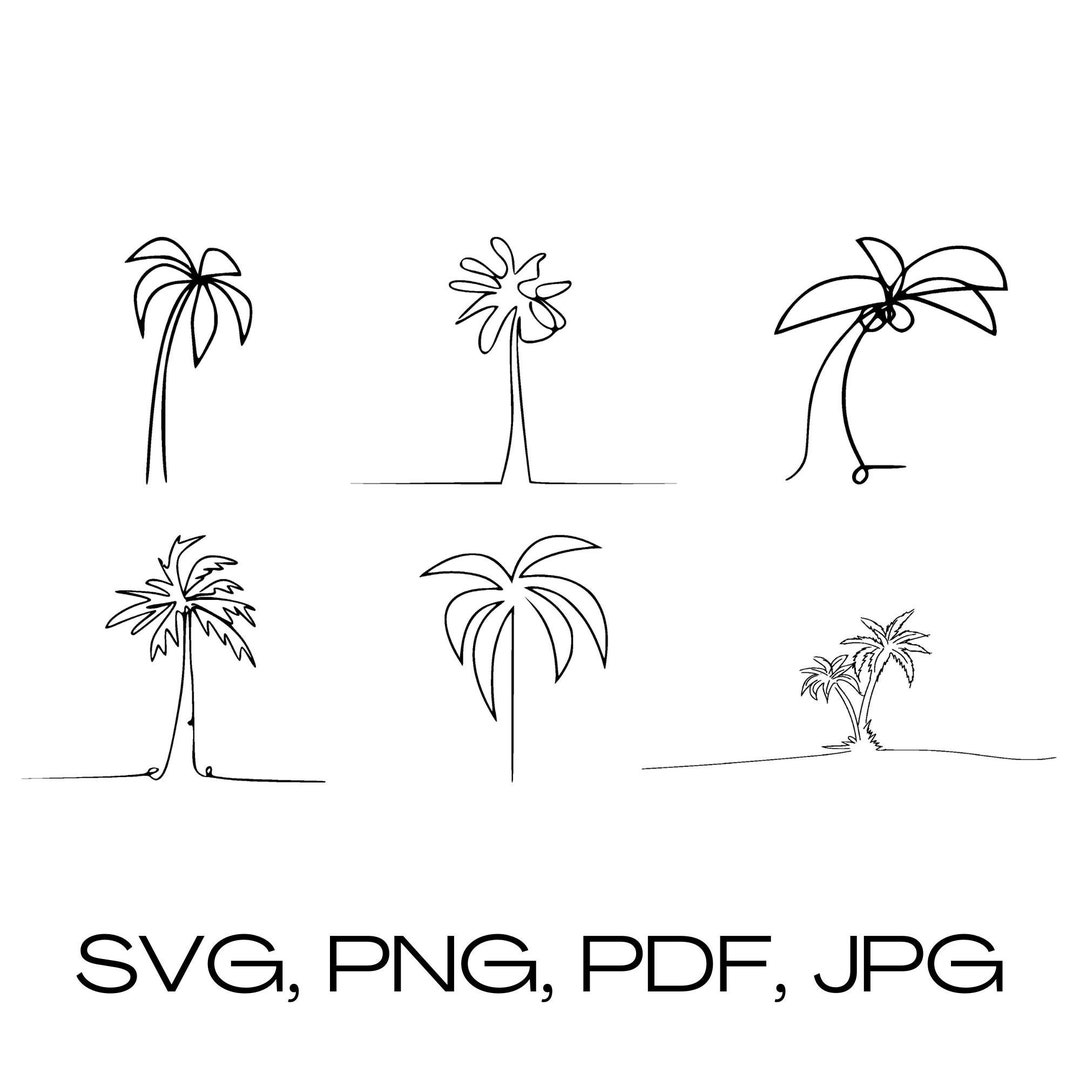Minimalist Palm Tree Decal Svg Instant Digital Download Minimalist Palm