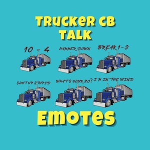 Emotki CB Truckera | Twitch | Discord | Streaming | YouTube | Pakiet uroczych emotikonów | Pliki do pobrania PNG | Emotki dla streamerów i graczy