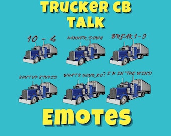 Trucker CB Emotes | Twitch | Discord | Streaming | YouTube | Cute Emoji Emote Pack | PNG Download Files | Emotes for Streamers and Gamers