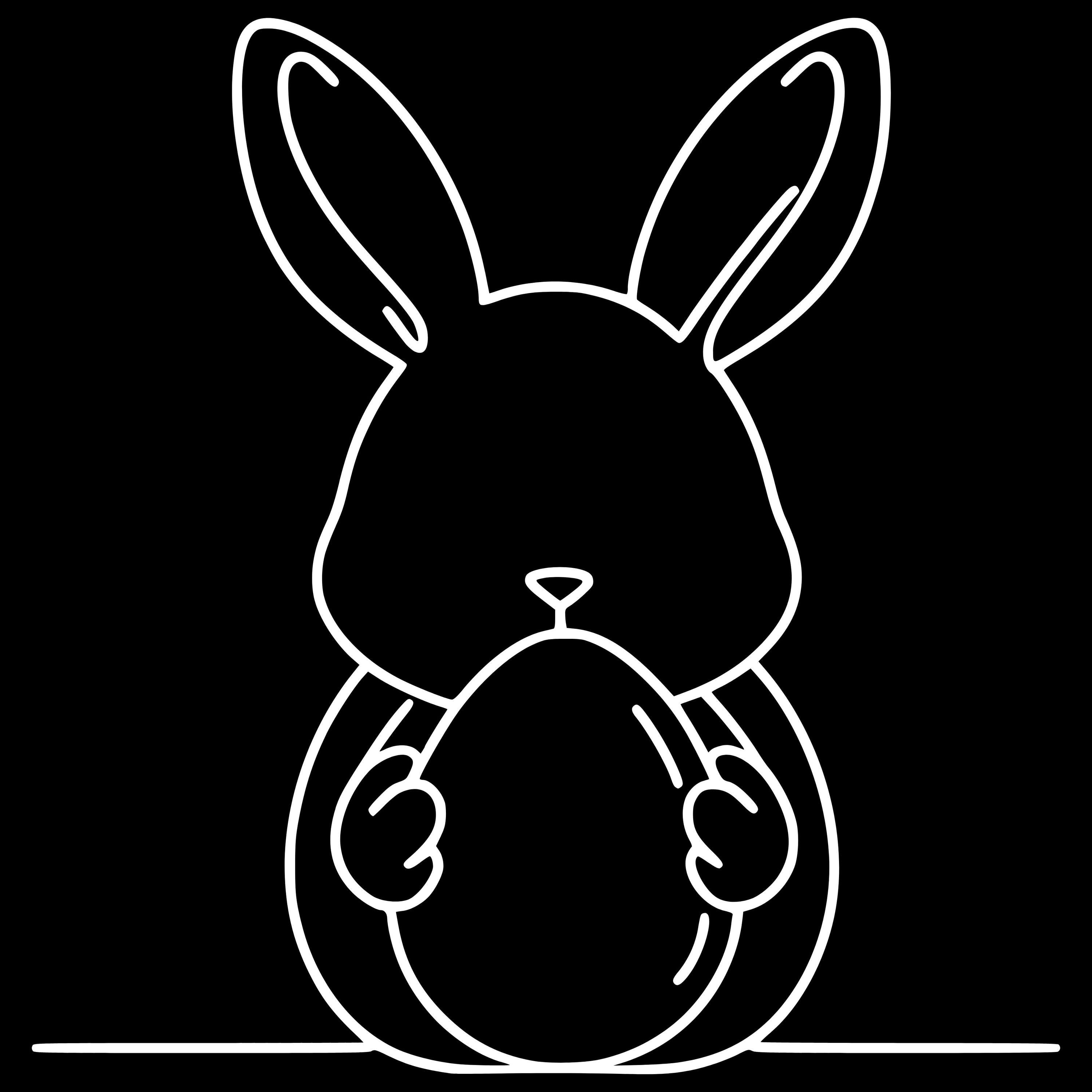 Minimalist Bunny Rabbit Line Art Svg Png Instant Digital Download ...