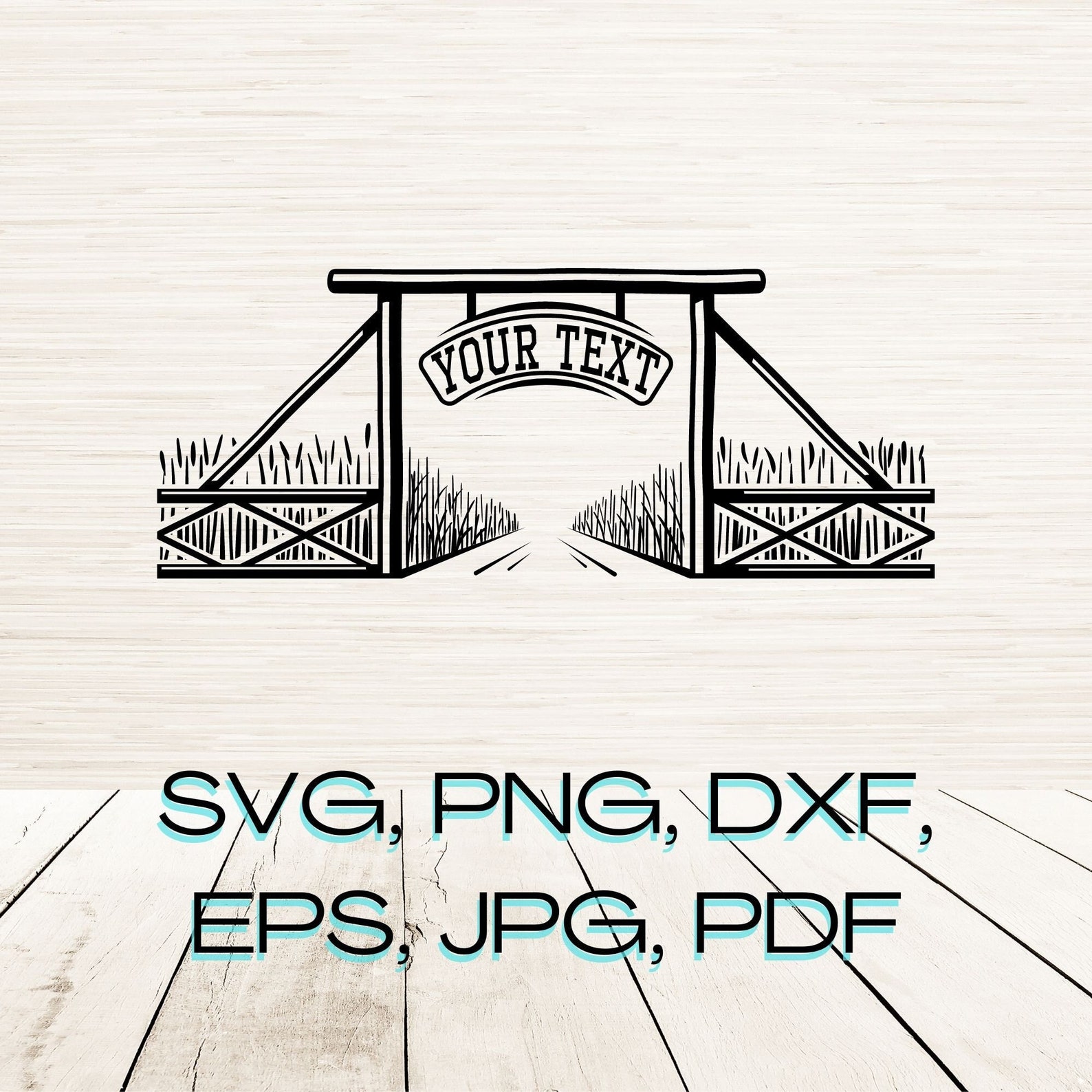 Split Monogram Farm Ranch Gate Silhouette Svg Dxf Png Instant Digital ...