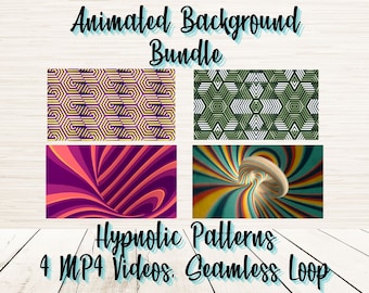 Animated Background Bundle | Hypnotic Patterns Screen | Seamless Looping MP4 Media | Digital Overlays for Streamers | Twitch Loops | YouTube