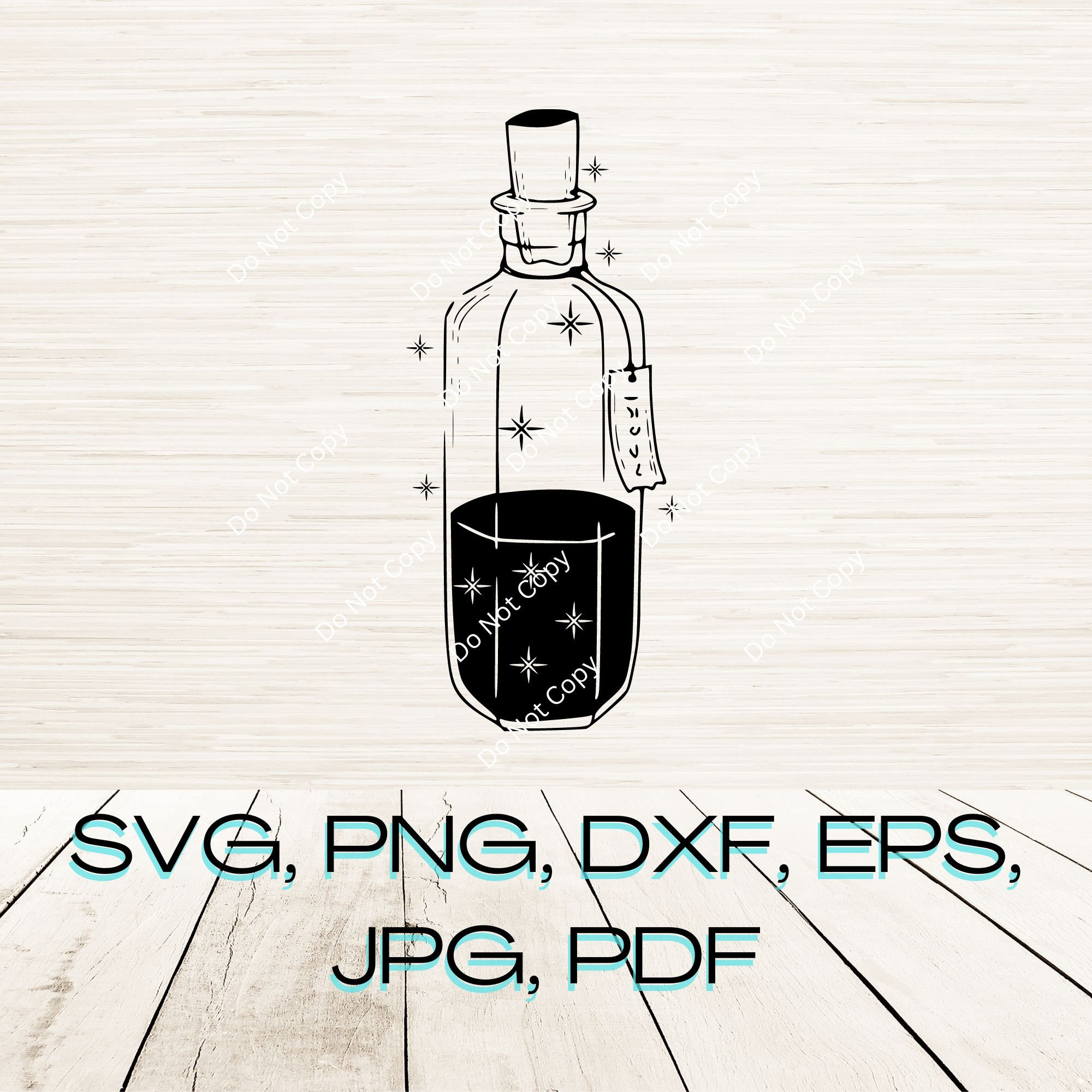 Magic Potion Black and White Clipart Svg Dxf Eps Jpg Png Instant ...