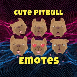 Urocze emotikony Pitbulla | Twitch | Discord | Streaming | YouTube | Pakiet uroczych emotikonów | Pliki do pobrania PNG | Emotki dla streamerów i graczy