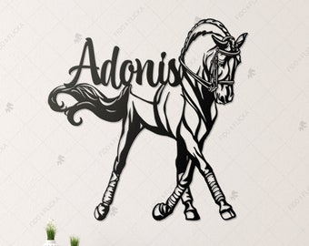 Dressage Horse Metal Wall Art, Personalized Horse Gift, Dressage Gift, Dressage Art, Dressage Horse Half Pass