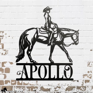 Western Pleasure Horse & Rider, Personalized Sign, Equestrian Gift, Equestrian Décor