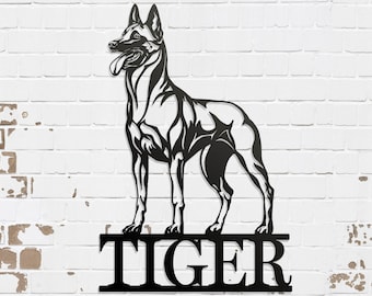 Belgian Malinois Personalized Metal Sign, Maligator, Wall Décor, Gift for Dog Lovers, Malinois Mom, Malinois Dad