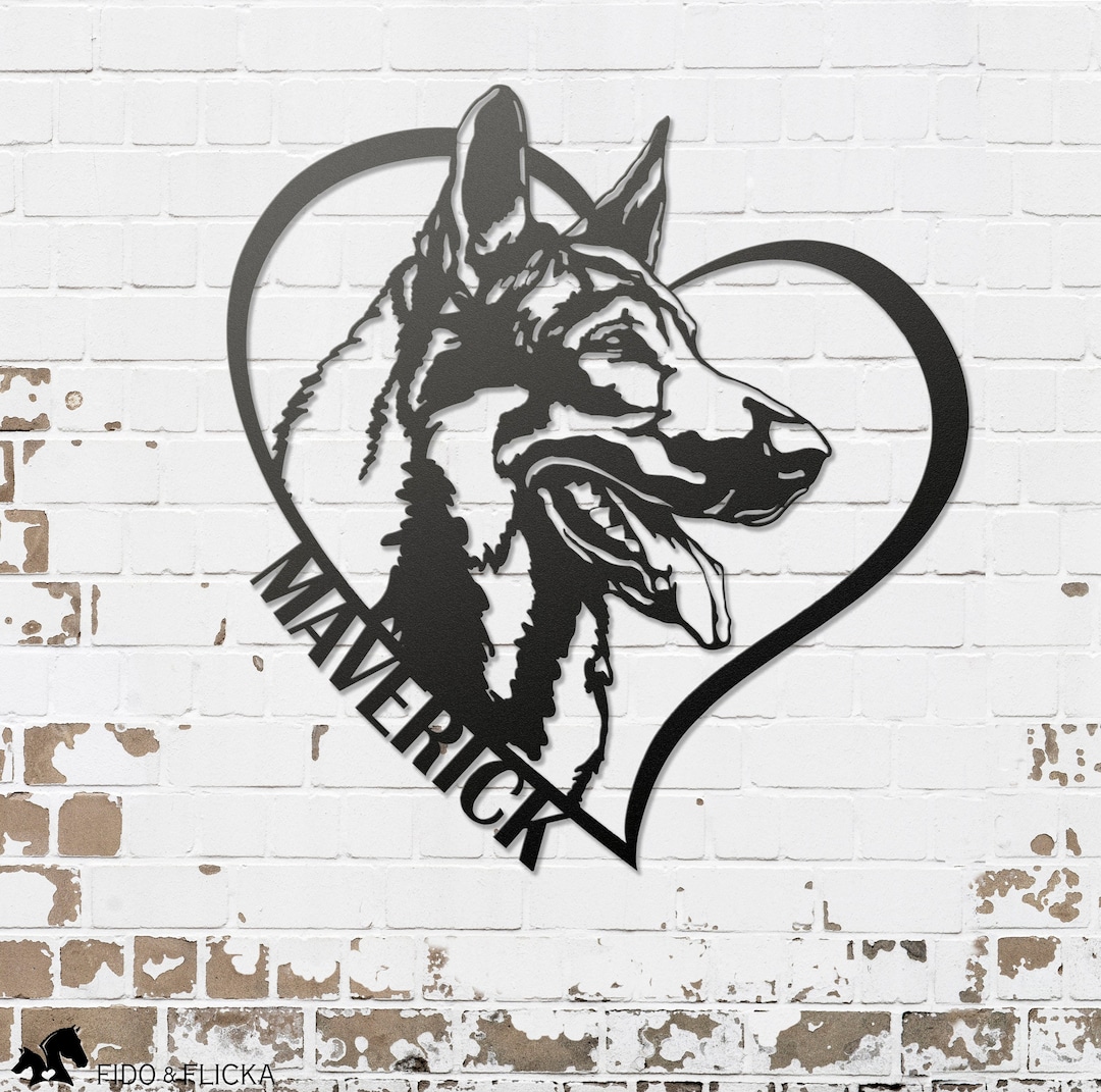 Personalized German Shepherd Sign, German Shepherd Metal Wall Art