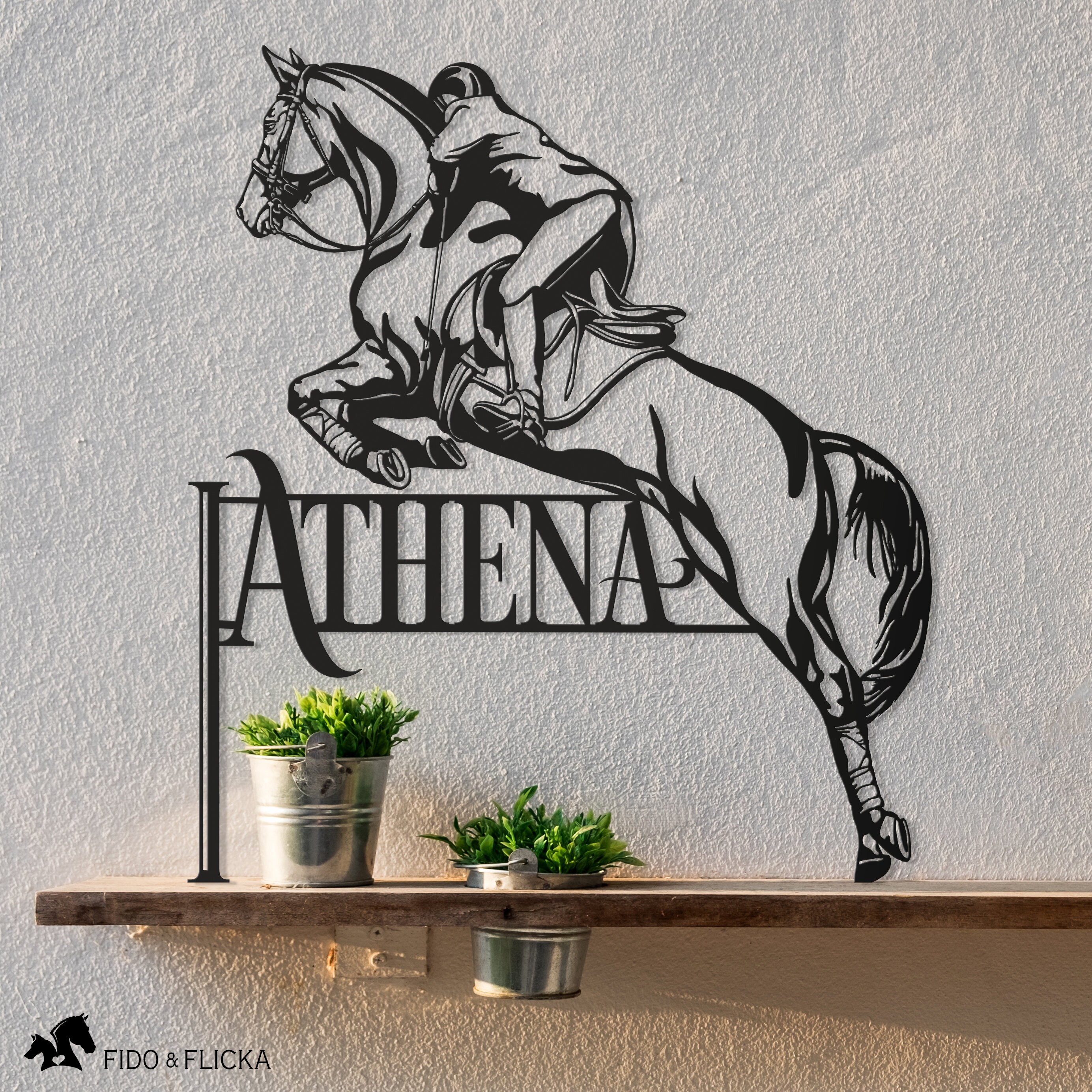 Show Jumping Horse and Rider Metal Wall Art Sign Etsy