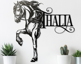 Personalized Friesian Horse Metal Sign