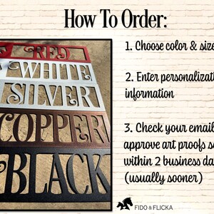 western pleasure personalized sign metal colors in black copper silver white and red
