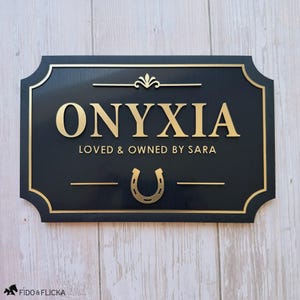 Personalized Horse Stall Sign | Barn Custom Name Plaque | Two Line Horse Nameplate | Equestrian Gift for Owner