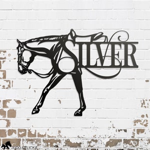 metal western pleasure horse wall art
