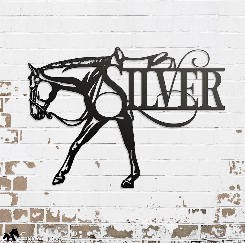 metal western pleasure horse wall art