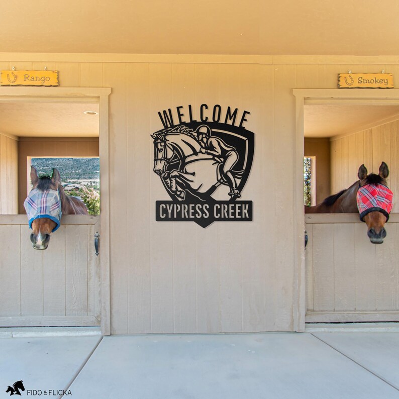 Metal Horse Jumper Sign, Personalized for Stables & Farms, or Horse ...