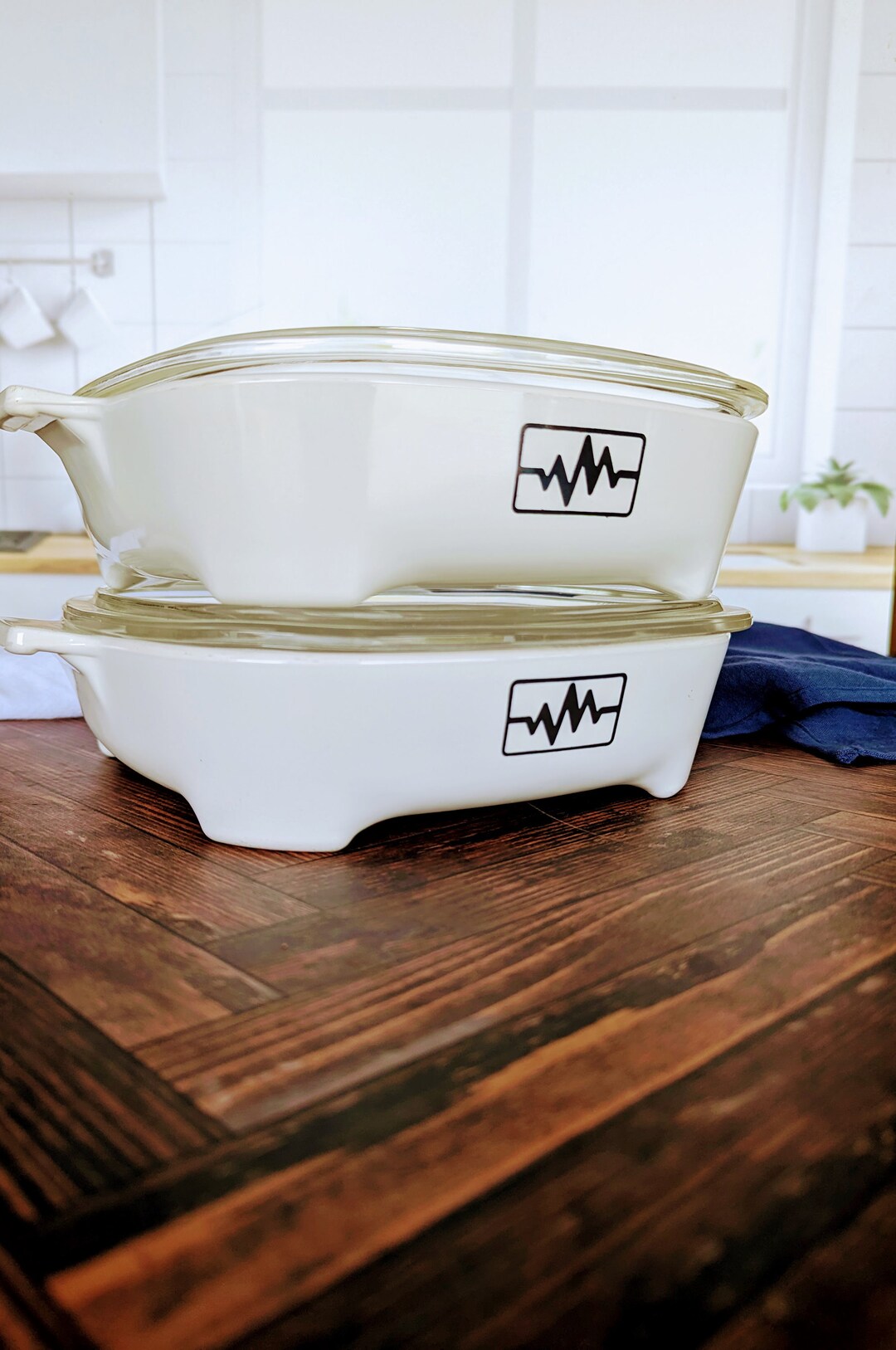 Set of 2 Corningware Microwave Brown and Sear Dishes With Lids Etsy