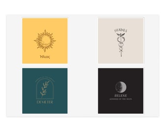 Greek God stickers -- Helios, Hermes, Demeter, Selene