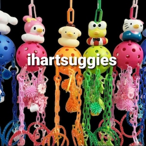 Sugar Glider Foraging Baseball Toy | Happy Kitty Duckies with Fleece Strips, Mini Cups and Pulley System