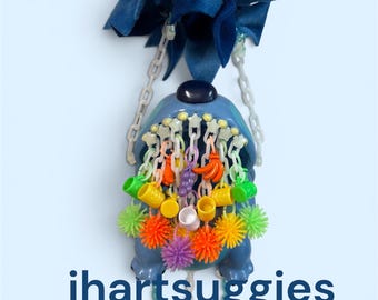 Sugar Glider Hideaway Hawaiian Character Bin and Toy | comes with foraging cups, fleece strips & at least 3 pulley systems