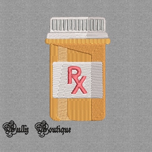 Pill Bottle Embroidery File