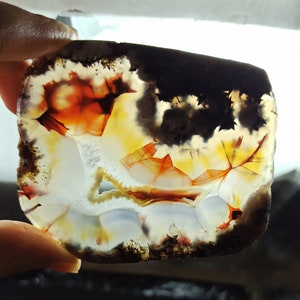 Turkish Red Banded and Iris Agate, Crystal Banded Agate, Polished Turkish Agate Slab, Slice Gemstone, Home Decor Stone Slab.