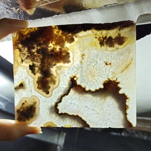 Flower and Crystal Agate, Blue and Purple Banded Agate, Polished Turkish Agate Slab, Healing Slab, Polished Agate Slab