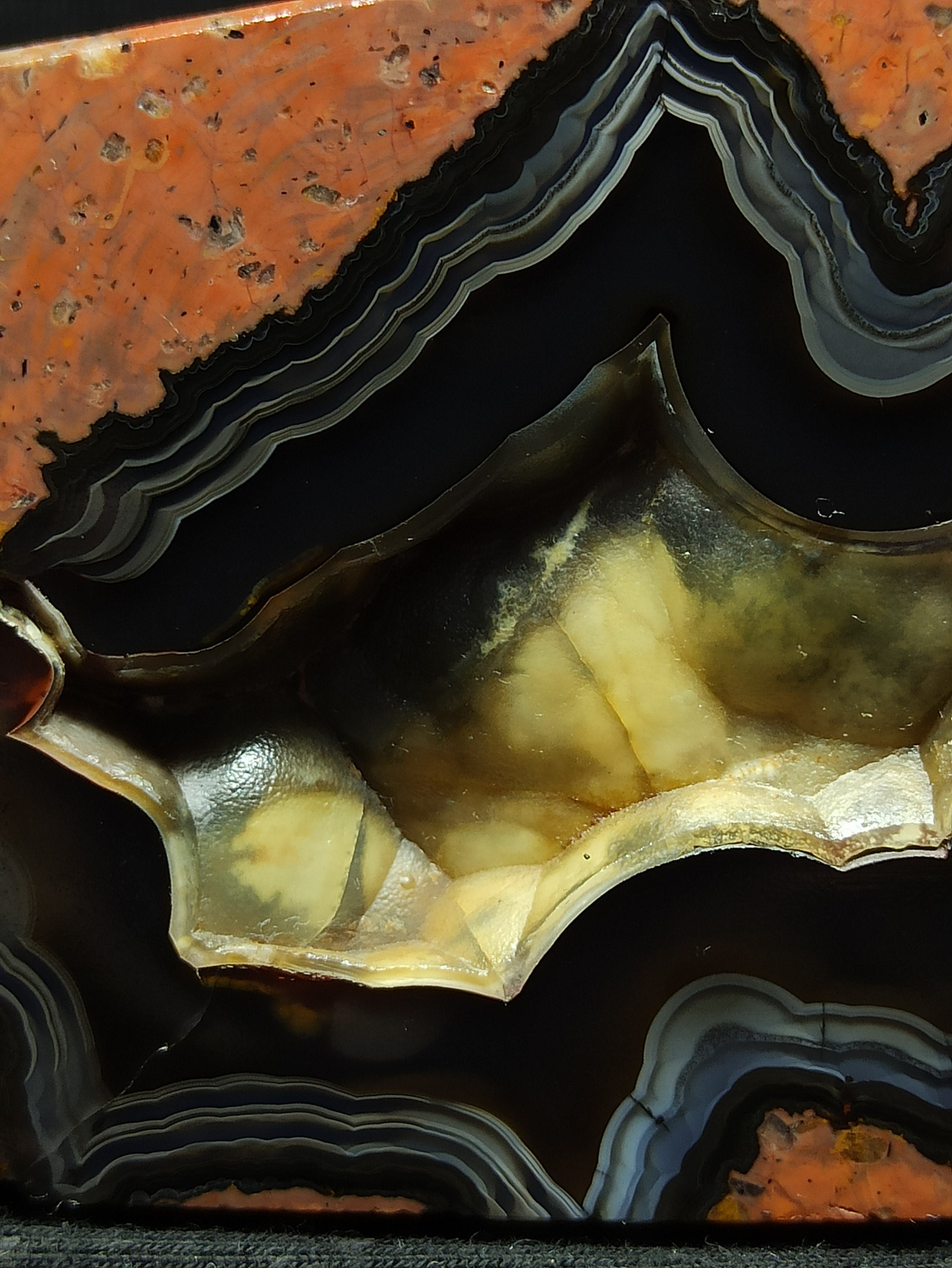 Black and Gray Banded Geode Cut Base Agate Botryoidal Turkish - Etsy