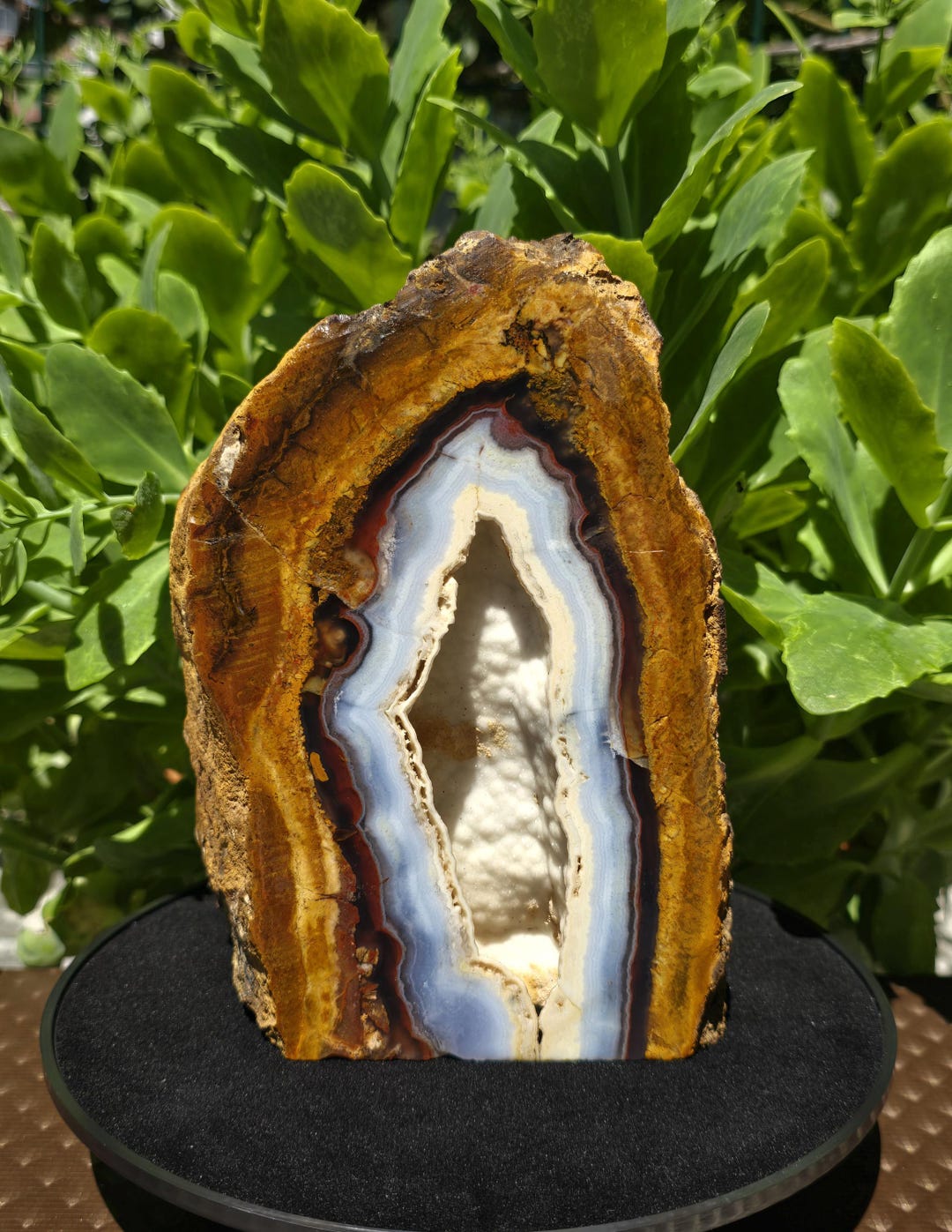 XL Rainbow Banded and Big Geode Cut Base Agate, Turkish Agate, Tabletop ...