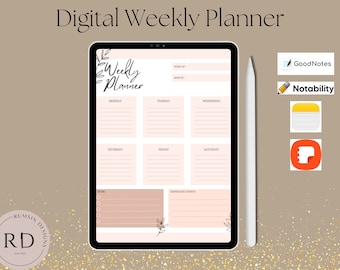 Weekly Planner, Blush Planner Pad, Pretty Notepad, Desk Planner, Productivity planner