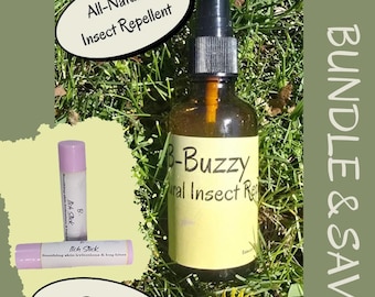 Naturalny spray na owady i sztyft łagodzący swędzenie: zestaw Buzzy bez DEET